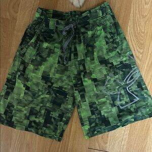 Boys Under Armour Green and Black shorts